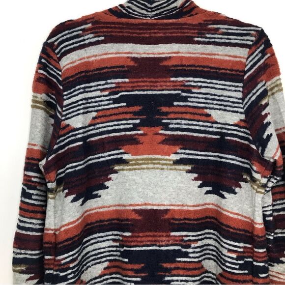 Lucky Brand Gray Orange Blue Southwest Tribal Pattern Waterfall Cardigan - Picture 8 of 12